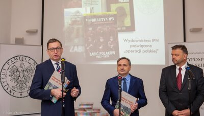 Konferencja prasowa IPN i MEN na temat „Operacji polskiej" NKWD oraz teki edukacyjnej IPN – Warszawa 13 lutego 2018. Marcin Jurkiewicz (IPN)