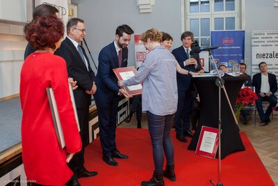 Gala Nagród Stowarzyszenia Dziennikarzy Polskich – Warszawa, 21 marca 2018. Fot. Marcin Jurkiewicz (IPN) #11