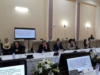 Konferencja na Kazachskim Uniwersytecie Narodowym, poświęcona 100. rocznicy odzyskania Niepodległości. Fot. Katarzyna Ratajczak-Sowa (IPN)