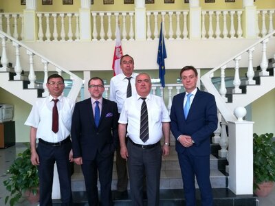 Wizyta delegacji IPN w Uzbekistanie. Na zdj. od lewej: Murod Zikrułłajew, dr Jerzy Bednarek, dr. Aliszer Sabirow, dr. Bachtijor Chasanow i dr Mariusz Żuławnik