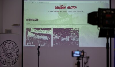 Konferencja prasowa prezentująca nowy portal IPN „Solidarność Walcząca w dokumentach”. Fot. Marcin Jurkiewicz (IPN)