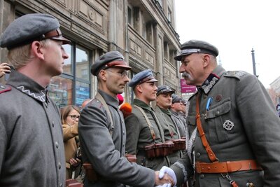 Marszałek Piłsudski otwiera „Przystanek Niepodległość” – 5 listopada 2018. Fot. Aleksandra Wierzchowska (IPN)