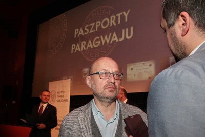 Reżyser filmu „Paszporty Paragwaju” Robert Kaczmarek – Warszawa, 30 stycznia 2019. Fot. Piotr Życieński (IPN)