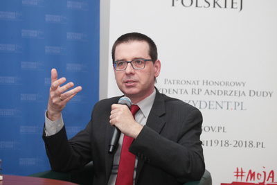Dr hab. Andrzej Zawistowski. Dyskusja o gospodarce PRL – Warszawa, 24 kwietnia 2019. Fot. Piotr Życieński (IPN)