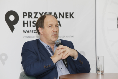 Dr Grzegorz Majchrzak. Dyskusja online „»Solidarność« – między ewolucją a rewolucją” – 27 listopada 2020. Fot. Piotr Życieński (IPN)