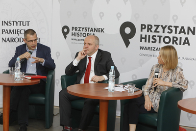 Dyskusja „Granice dyskursu. Na jakie tematy nie warto rozmawiać?” z cyklu „Polska na froncie sporów cywilizacyjnych” – 8 czerwca 2021. Fot. Piotr Życieński (IPN)