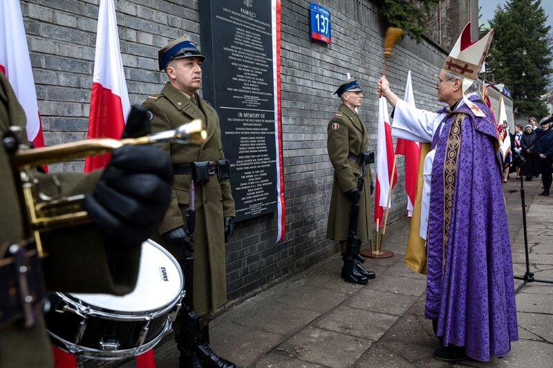 The unveiling of a plaque dedicated to the wartime activities of the Holy Family of Nazareth Warsaw Convent - Warsaw, March 16, 2024; photo: Sławek Kasper, IPN