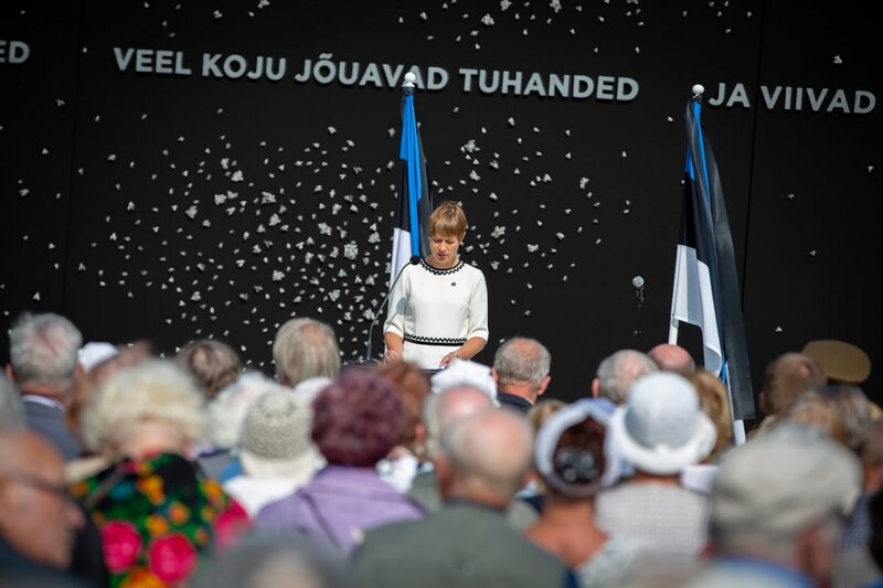 President of Estonia at the opening of the memorial to the victims of Communism, Tallinn, Estonia