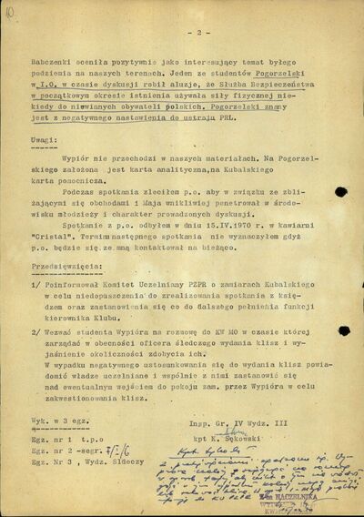 Notatka służbowa ze spotkania z po (pomoc obywatelska) pseudonim „Top”, Gdańsk 16 kwietnia 1970 r. (IPN Gd 0027/3565, s. 10)