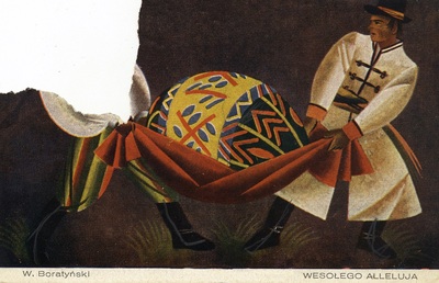 Reprodukcja obrazu Wacława Boratyńskiego, 1937 r.; brakuje fragmentu ze znaczkiem (Wydawnictwo „Polonia”, Kraków; IPN Ka 084/97, t. 2)