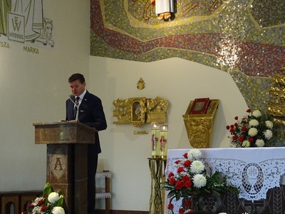 Wykład dr. Dariusza Iwaneczko - dyrektora oddziału IPN w Rzeszowie podczas obchodów 40. rocznicy powołania Komitetu Samoobrony Chłopskiej Ziemi Rzeszowskiej.