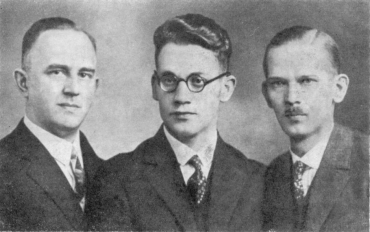 Przywódcy Związku Polaków w Niemczech. Od lewej: Stefan Szczepaniak, Jan Kaczmarek i Józef Michałek