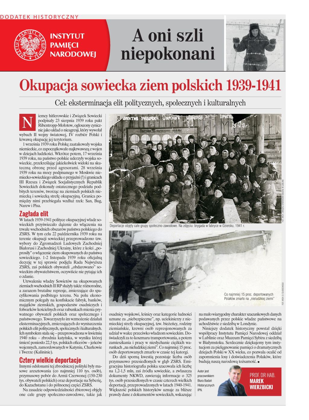 Dodatek historyczny IPN „A oni szli niepokonani” – 80. rocznica masowej deportacji Polaków na Sybir - okładka