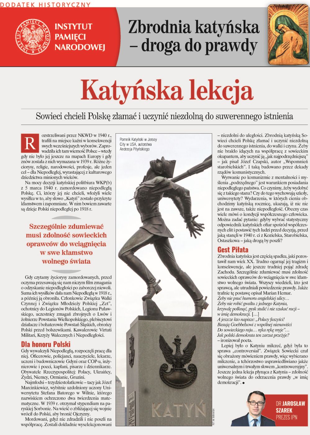 Zbrodnia katyńska – droga do prawdy – dodatek historyczny do „Naszego Dziennika” z 8 kwietnia 2020 - okładka