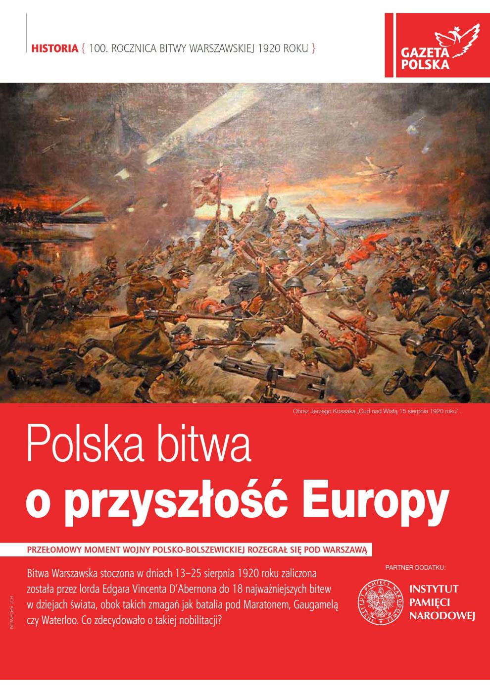Polska bitwa o przyszłość Europy – dodatek do „Gazety Polskiej” z 12 sierpnia 2020 - okładka