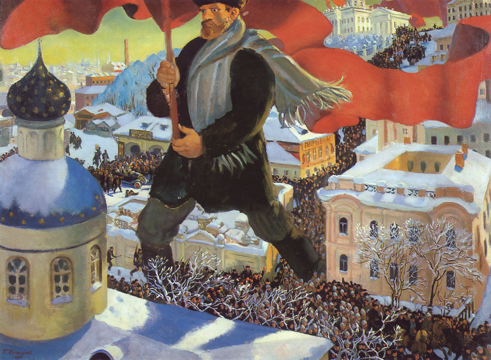 Bolszewik, obraz Borysa Kustodijewa, 1920 r. Fot. domena publiczna