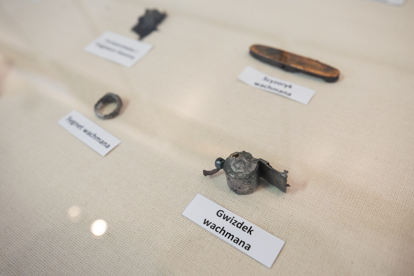 Przedmioty należące do zamordowanych w Miejscu Straceń w pobliżu Karnego Obozu Pracy Treblinka I przekazane Muzeum w Treblince – 27 stycznia 2022. Fot. Mikołaj Bujak (IPN)