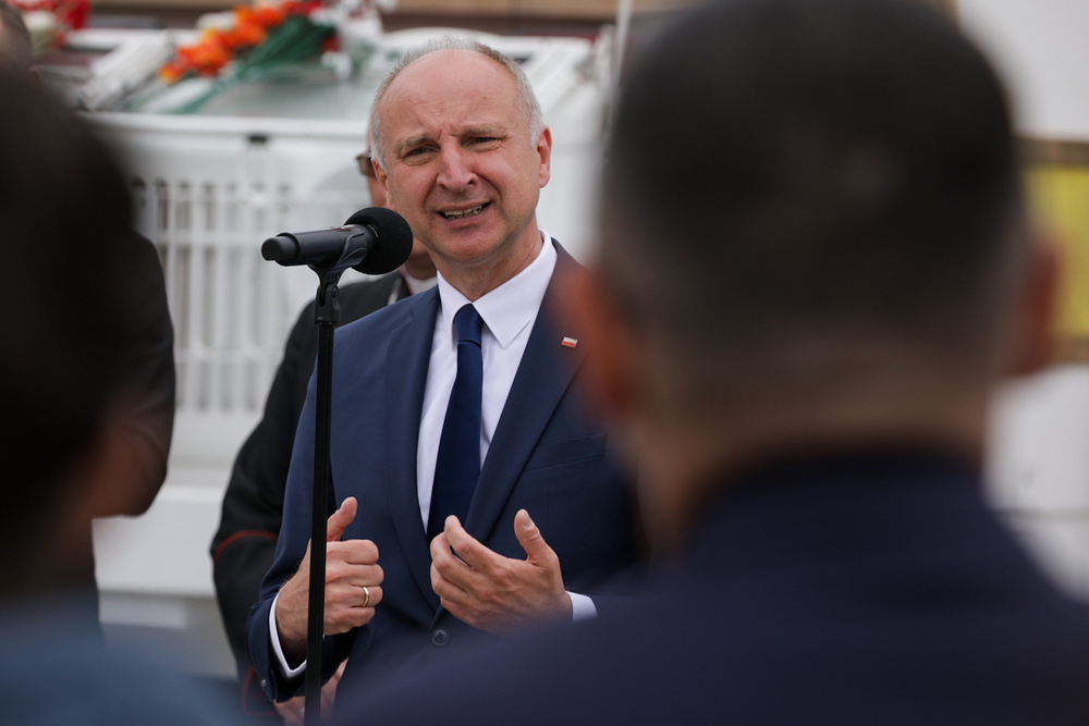 Otwarcie wystawy „Gaude Mater Polonia. Jan Paweł II w Ojczyźnie. 2–10 czerwca 1979” w Gnieźnie. Na zdj. Wojciech Kolarski, sekretarz stanu w KPRP – 3 czerwca 2024. Fot. Mikołaj Bujak (IPN)