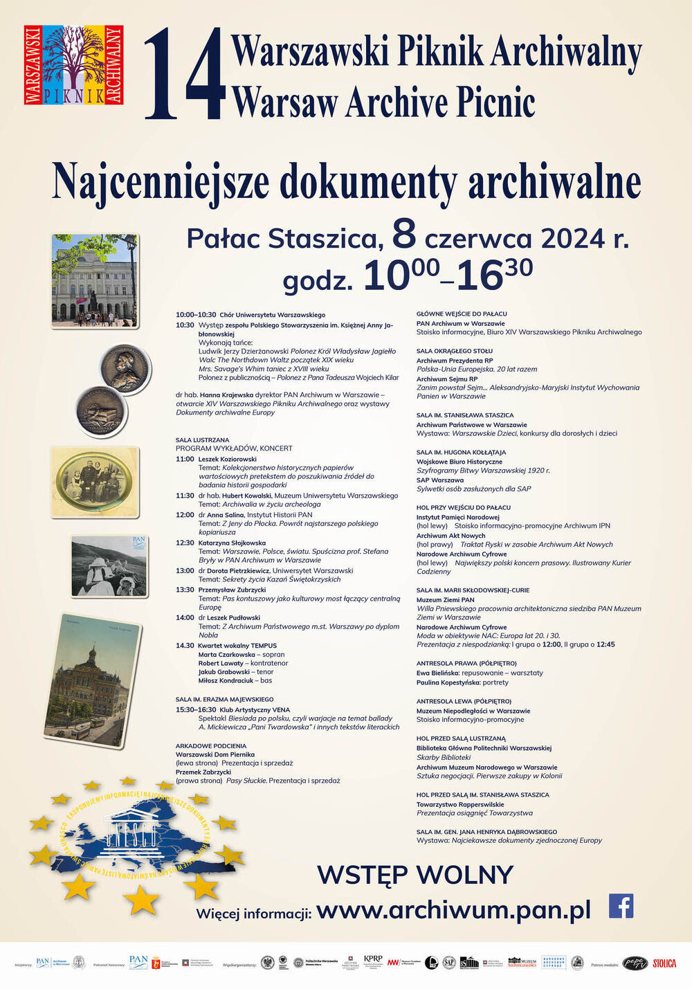 Program XIV Warszawskiego Pikniku Archiwalnego