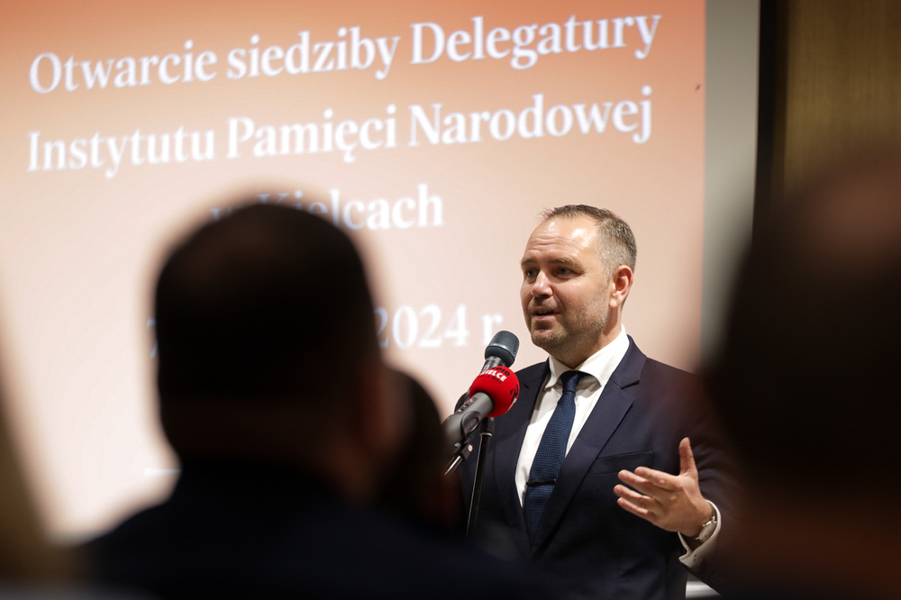 Otwarcie nowej siedziby Delegatury IPN w Kielcach – 7 czerwca 2024. Na zdj. prezes IPN dr Karol Nawrocki. Fot. Mikołaj Bujak (IPN)