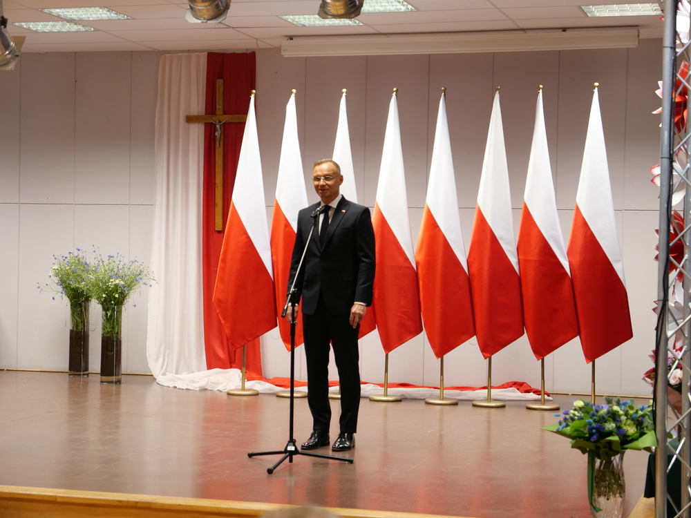 Obchody 40-lecia obrony krzyża w Miętnem – 7 czerwca 2024. Na zdj. Prezydent RP Andrzej Duda. Fot. Krzysztof Wojciechowski (IPN)