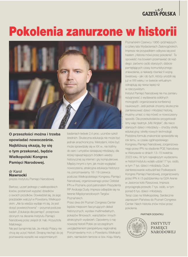 „Pokolenia zanurzone w historii” – dodatek specjalny Instytutu Pamięci Narodowej do „Gazety Polskiej”