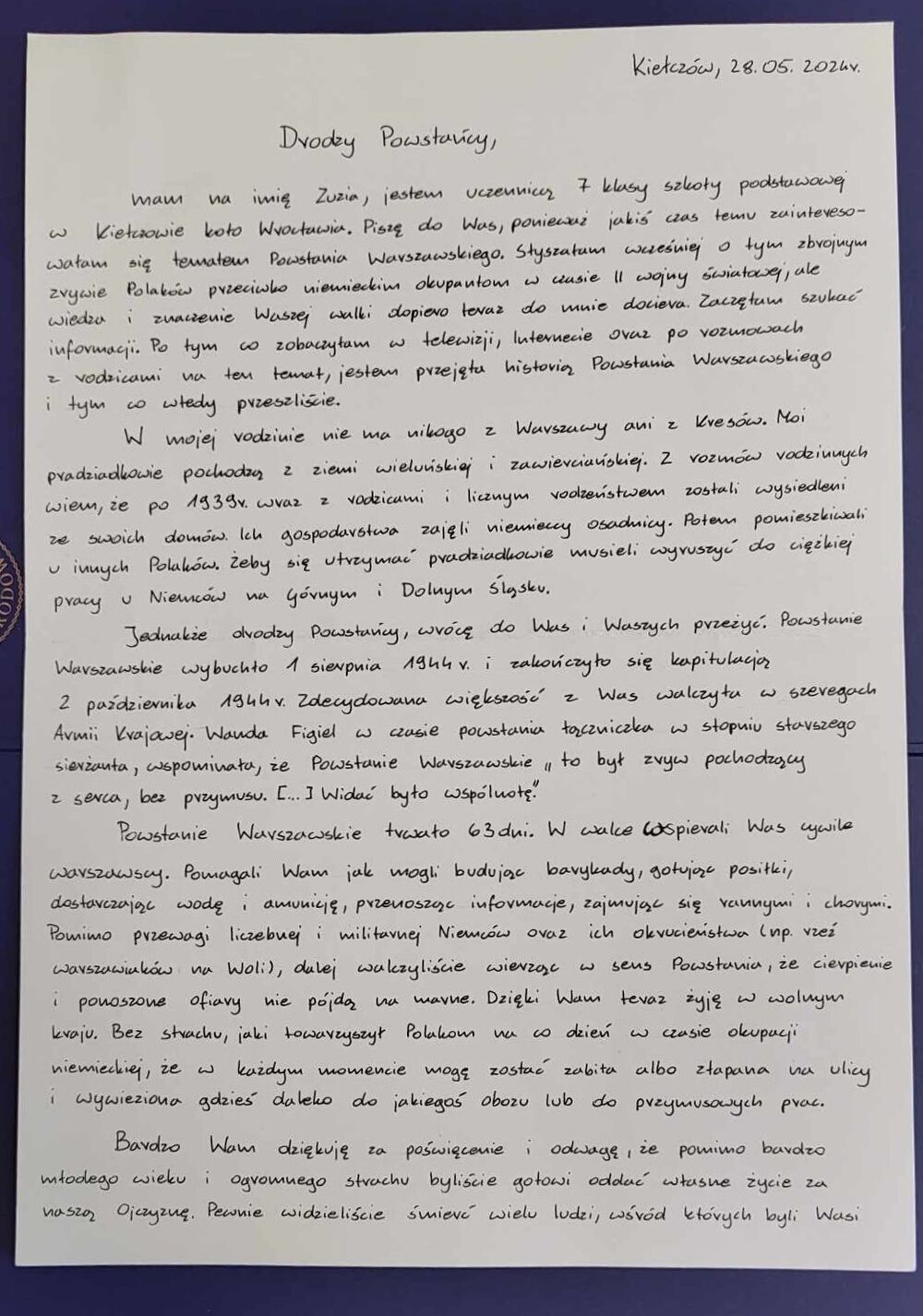 Rozstrzygnięcie konkursu „Powstańcy Warszawscy – Pamiętamy o Was!” – Warszawa, 18 czerwca 2024