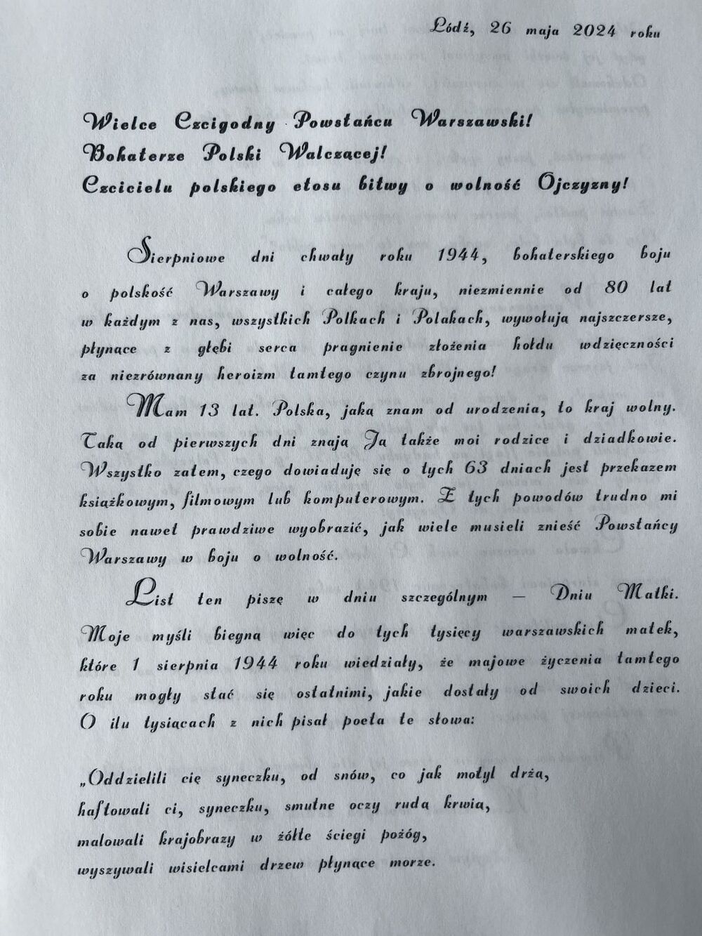 Rozstrzygnięcie konkursu „Powstańcy Warszawscy – Pamiętamy o Was!” – Warszawa, 18 czerwca 2024