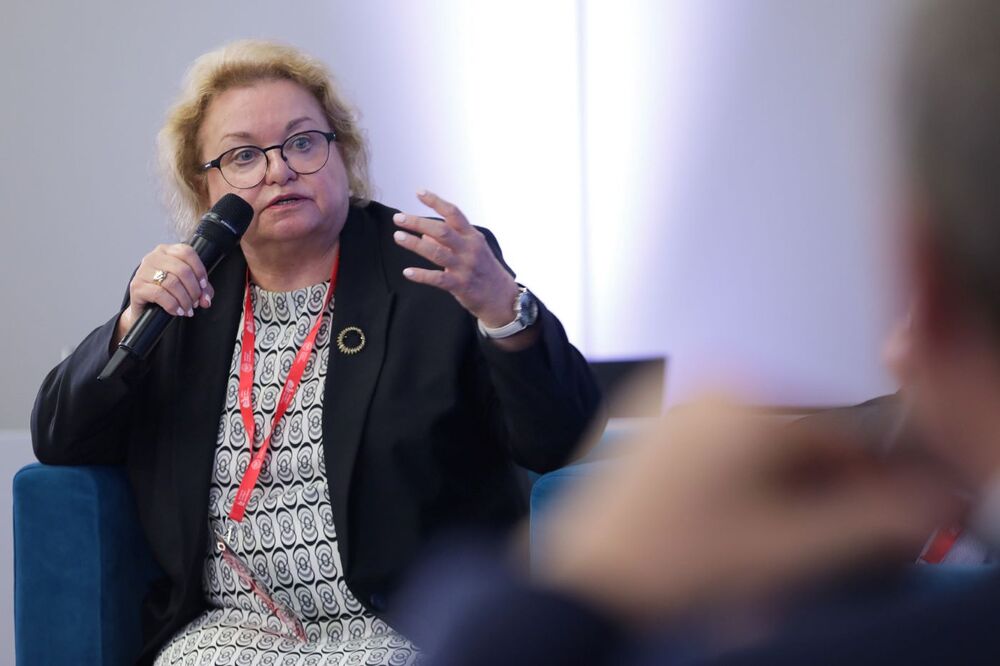 Debata „Formy oporu społecznego w Wielkopolsce i na Ziemi Lubuskiej w latach 1945–1989” – 19 czerwca 2024. Na zdj. dr hab. Elżbieta Wojcieszyk. Fot. Mikołaj Bujak (IPN)