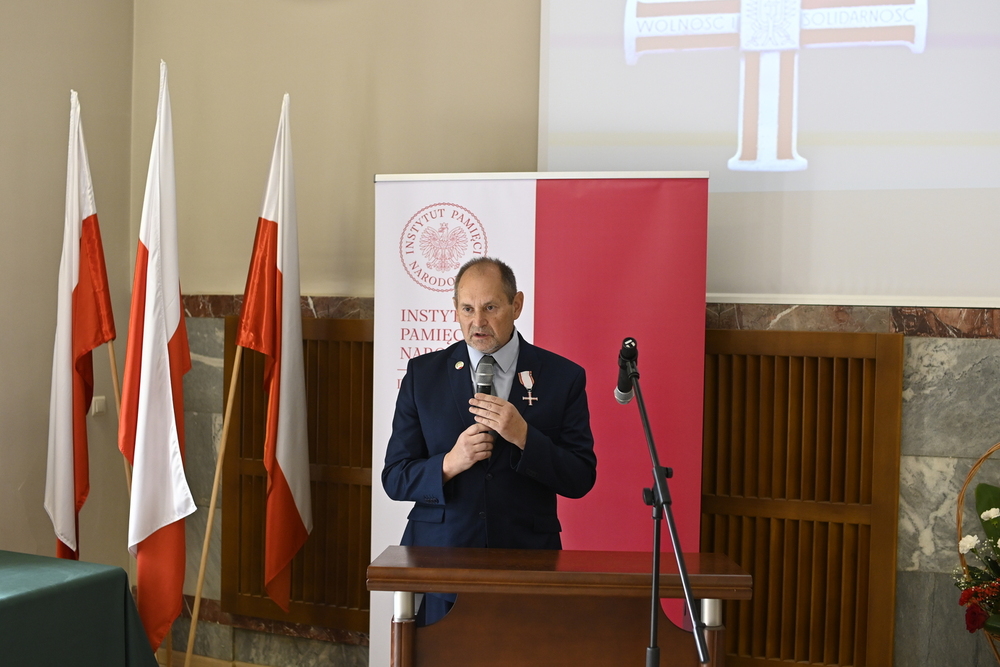 Krzyże Wolności i Solidarności wręczone działaczom opozycji antykomunistycznej z lat 1976–1989 – Radom, 25 czerwca 2024. Na zdj. Piotr Kutkowski. Fot. Michał Adamczyk (IPN)