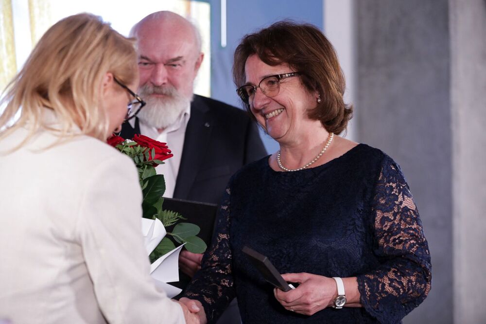 Spotkanie poświęcone Sergiuszowi Piaseckiemu. Na zdj. Marzena Kruk oraz Maria i i Marek Jastrzębscy, założyciele Wydawnictwa LTW – Warszawa, 3 lipca 2024