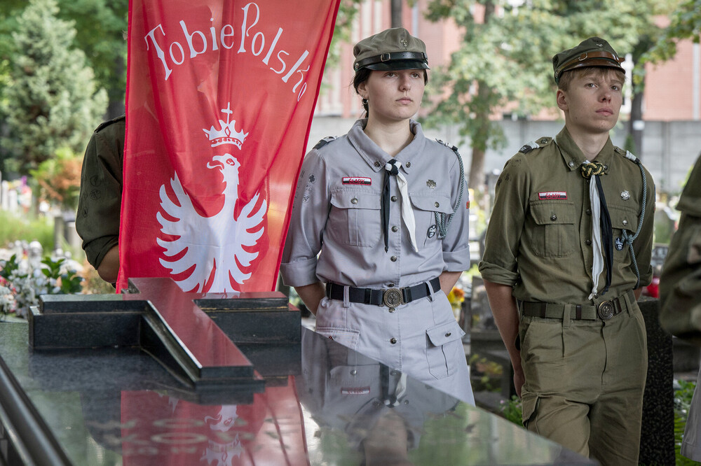 Złożenie kwiatów przy grobie Wojciecha Korfantego – Katowice, 5 lipca 2024. Fot. Krzysztof Łojko (IPN)