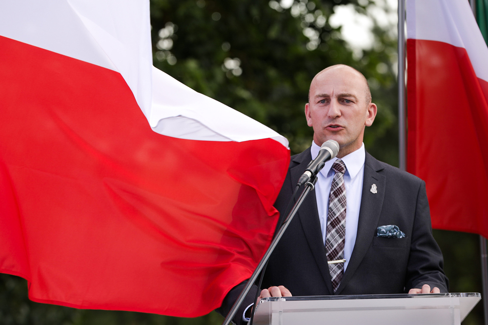 Obchody 80. rocznicy operacji „Ostra Brama” – Skorbuciany, 6 lipca 2024. Na zdj. dyrektor białostockiego Oddziału IPN dr Marek Jedynak. Fot. Mikołaj Bujak (IPN)