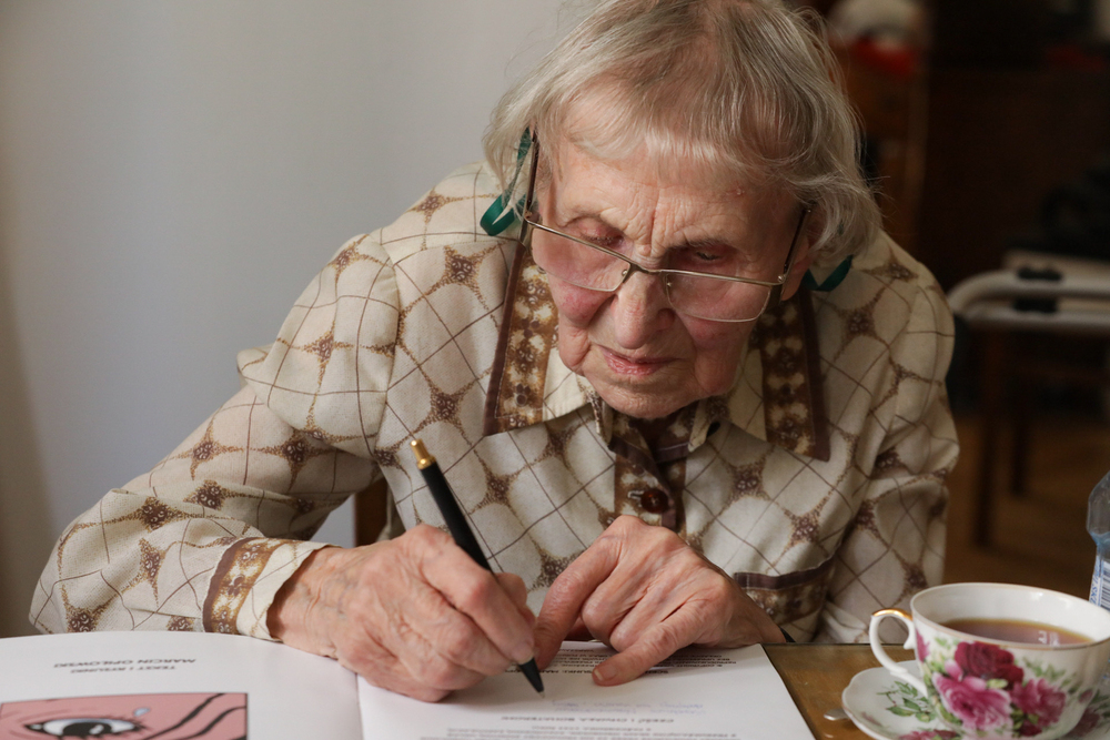 Spotkanie z uczestniczką Powstania Warszawskiego Barbarą Gancarczyk – Warszawa, 1 sierpnia 2024. Fot. Mikołaj Bujak (IPN)