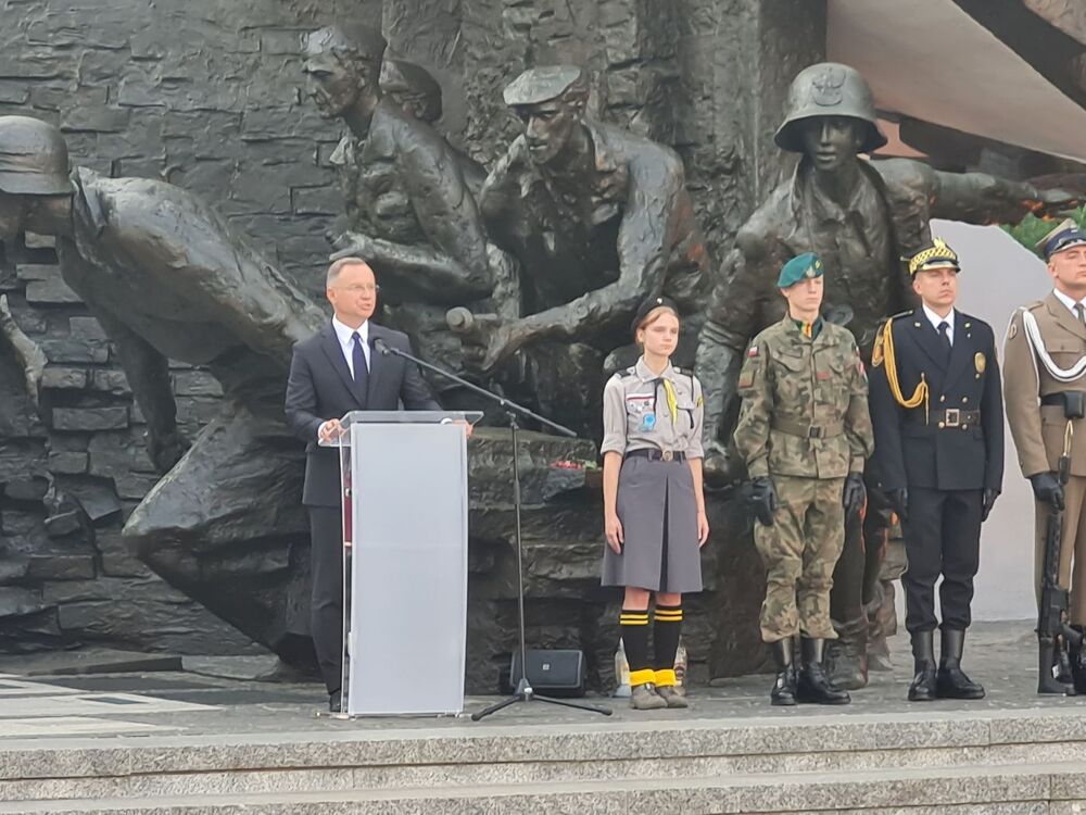 Uroczystości przy pomniku Powstania Warszawskiego na pl. Krasińskich – Warszawa, 31 lipca 2024. Fot. Krzysztof Wojciechowski (IPN)