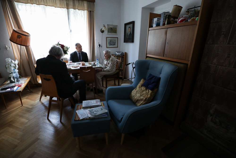 Spotkanie z uczestniczką Powstania Warszawskiego Barbarą Gancarczyk – Warszawa, 1 sierpnia 2024. Fot. Mikołaj Bujak (IPN)