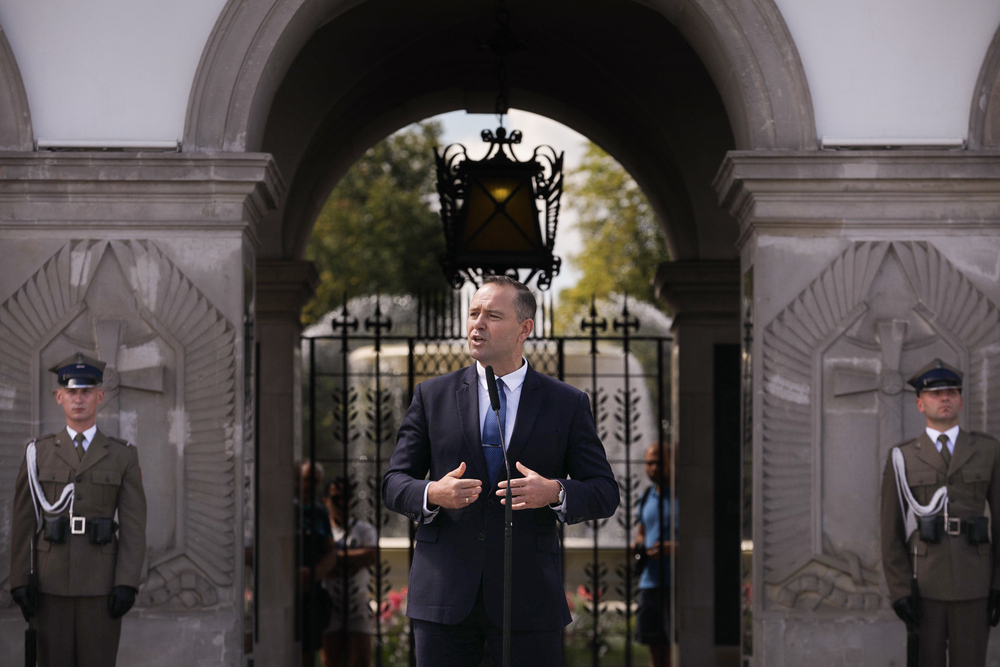 80. rocznica powstania Brygady Świętokrzyskiej Narodowych Sił Zbrojnych. Na zdj. dr Karol Nawrocki, prezes IPN – Warszawa, 11 sierpnia 2024. Fot. Mikołaj Bujak (IPN)