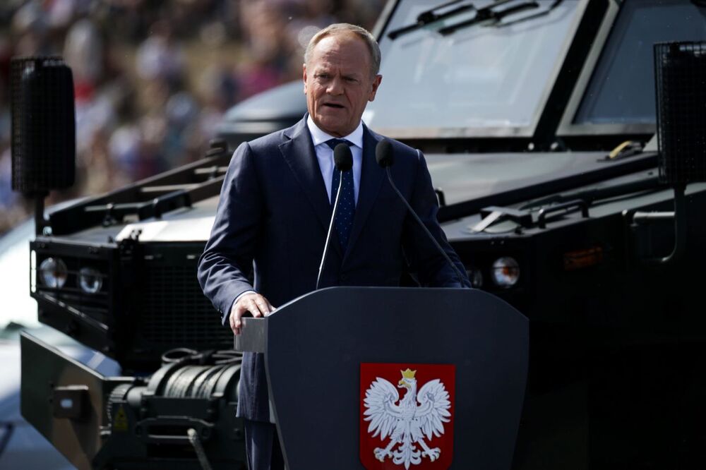 Obchody Święta Wojska Polskiego – Warszawa, 15 sierpnia 2024. Na zdj. premier Donald Tusk. Fot. Mikołaj Bujak (IPN)