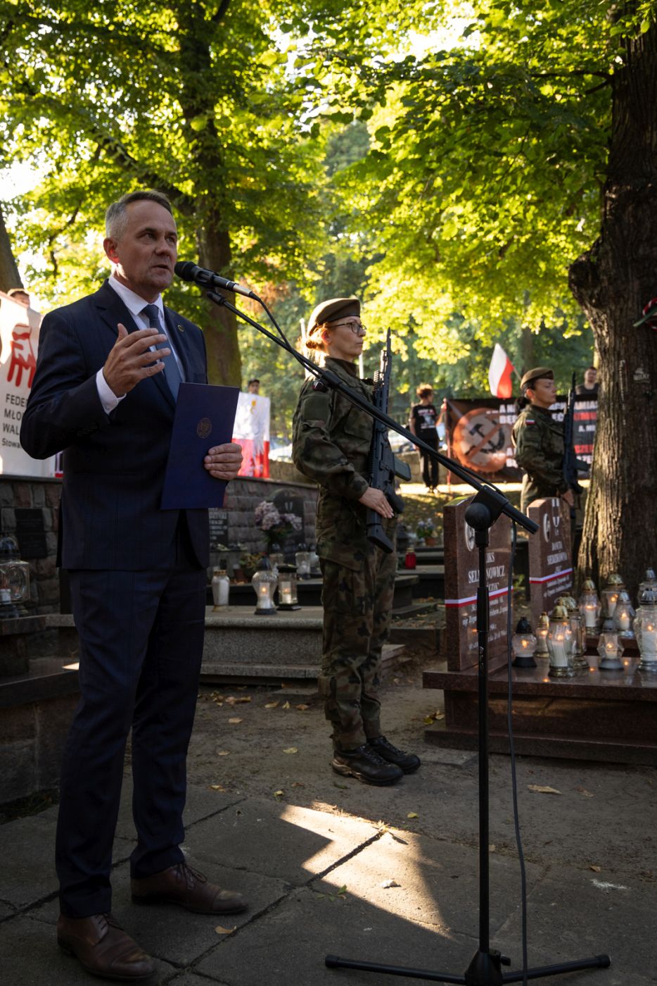 Upamiętniliśmy Bohaterów w 78. rocznicę ich śmierci. Na zdj. dyrektor gdańskiego oddziału IPN dr Marek Szymaniak – Gdańsk, 28 sierpnia 2024. Fot. Roman Jocher