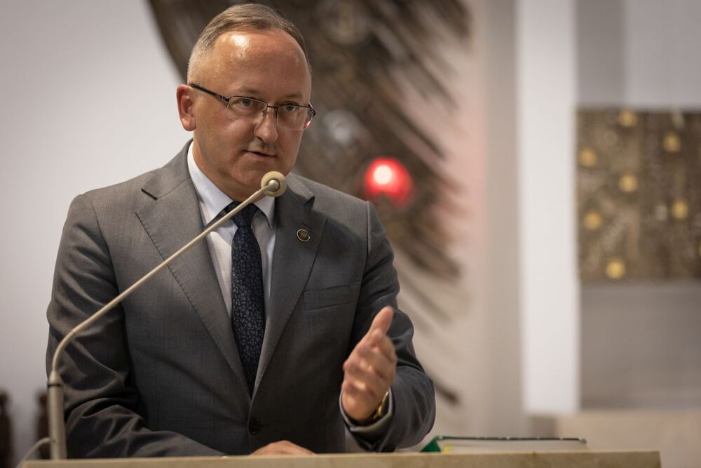 Msza Święta w kościele księży salezjanów na gdańskiej Oruni. Na zdj. dr hab. Karol Polejowski, zastępca prezesa IPN – 28 sierpnia 2024. Fot. Roman Jocher