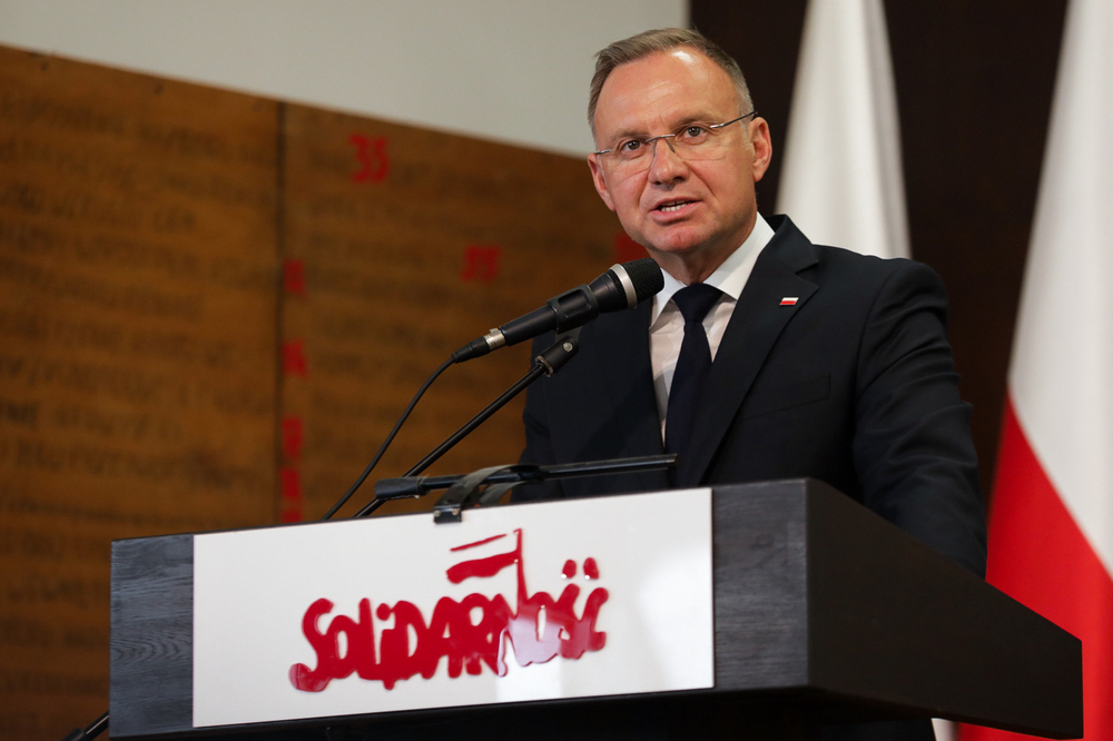 Obchody 44. rocznicy podpisania Porozumień Sierpniowych i powstania NSZZ „Solidarność” – Gdańsk, 31 sierpnia 2024. Na zdj. prezydent RP Andrzej Duda. Fot. Mikołaj Bujak (IPN)