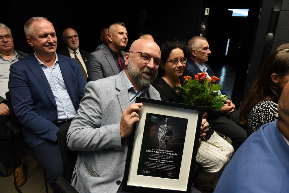 Katowicki oddział IPN został uhonorowany nagrodą „Czarny Diament Wolności” – Katowice, 9 września 2024. Fot. Monika Kobylańska (IPN)