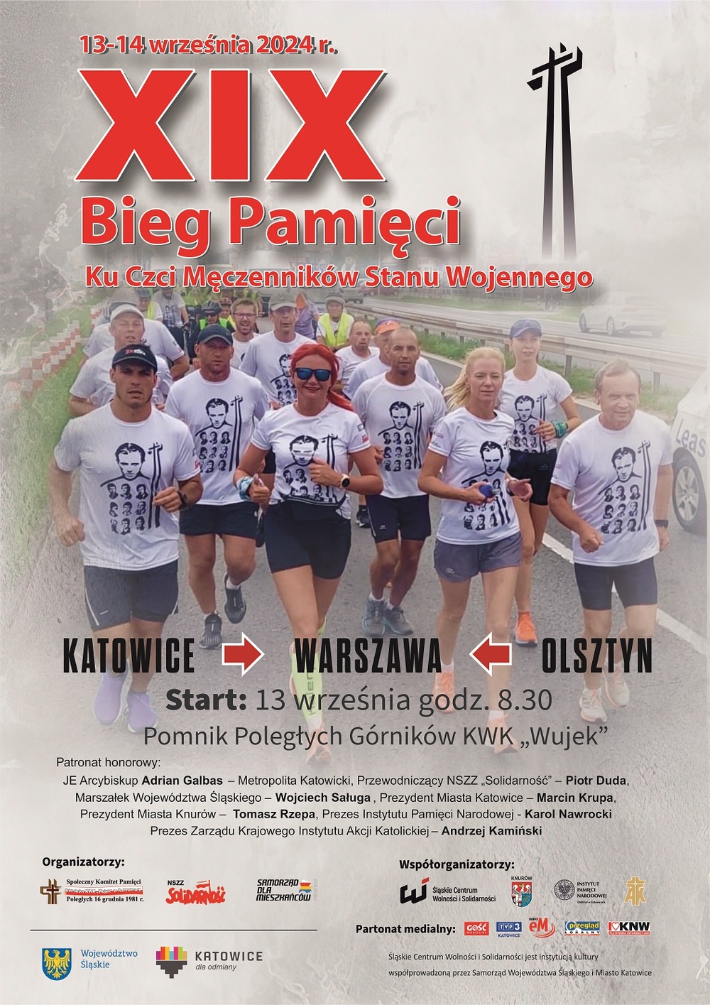XIX Bieg pamięci ku czci męczenników stanu wojennego – Katowice – Warszawa, 13-14 września 2024
