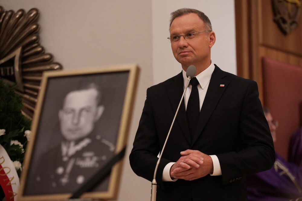 Uroczystości pogrzebowe generała brygady Jana Kazimierza Kruszewskiego – Warszawa, 12 września 2024. Na zdj. prezydent RP Andrzej Duda. Foto. Mikołaj Bujak (IPN)