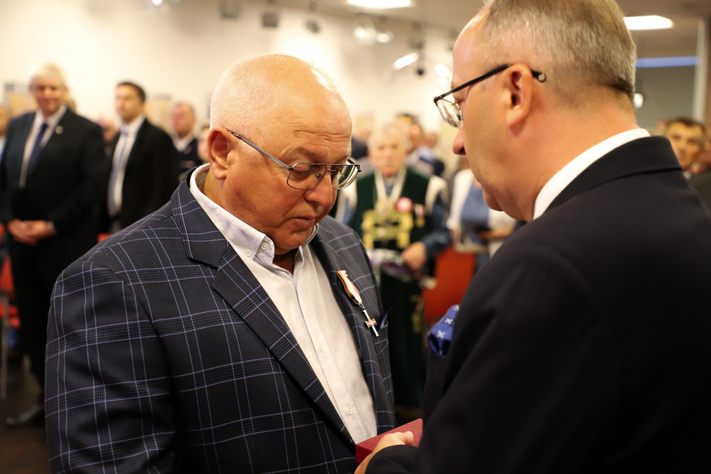 Uroczystość wręczenia Krzyży Wolności i Solidarności oraz medali Reipublicae Memoriae Meritum – Białystok, 12 września 2024. Fot. Paula Prudziłowicz (IPN)