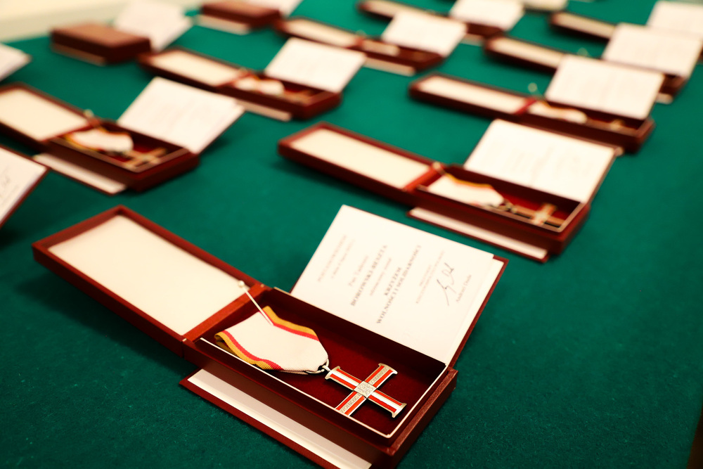 Uroczystość wręczenia Krzyży Wolności i Solidarności oraz medali Reipublicae Memoriae Meritum – Białystok, 12 września 2024. Fot. Paula Prudziłowicz (IPN)