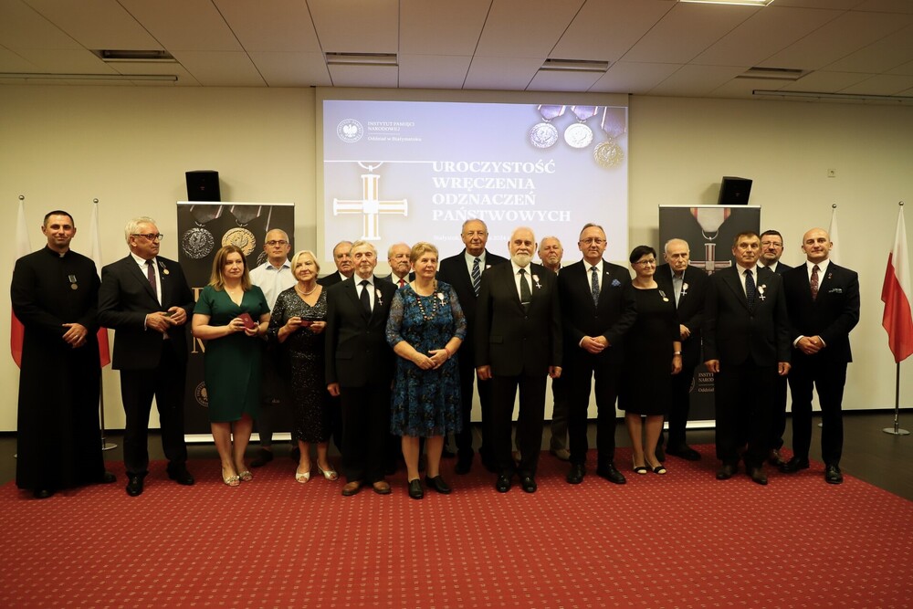Uroczystość wręczenia Krzyży Wolności i Solidarności oraz medali Reipublicae Memoriae Meritum – Białystok, 12 września 2024. Fot. Paula Prudziłowicz (IPN)
