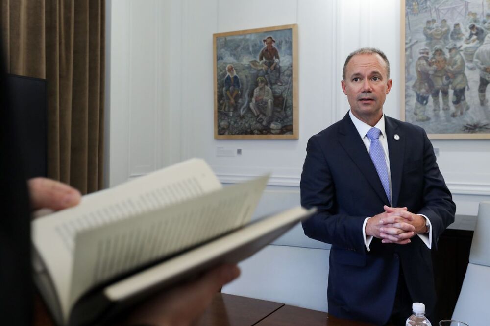 Delegacja IPN w Fundacji Pamięci Ofiar Komunizmu – Waszyngton, 19 września 2024. Na zdj. prezes Fundacji Pamięci Ofiar Komunizmu dr Eric Patterson. Fot. Mikołaj Bujak (IPN)