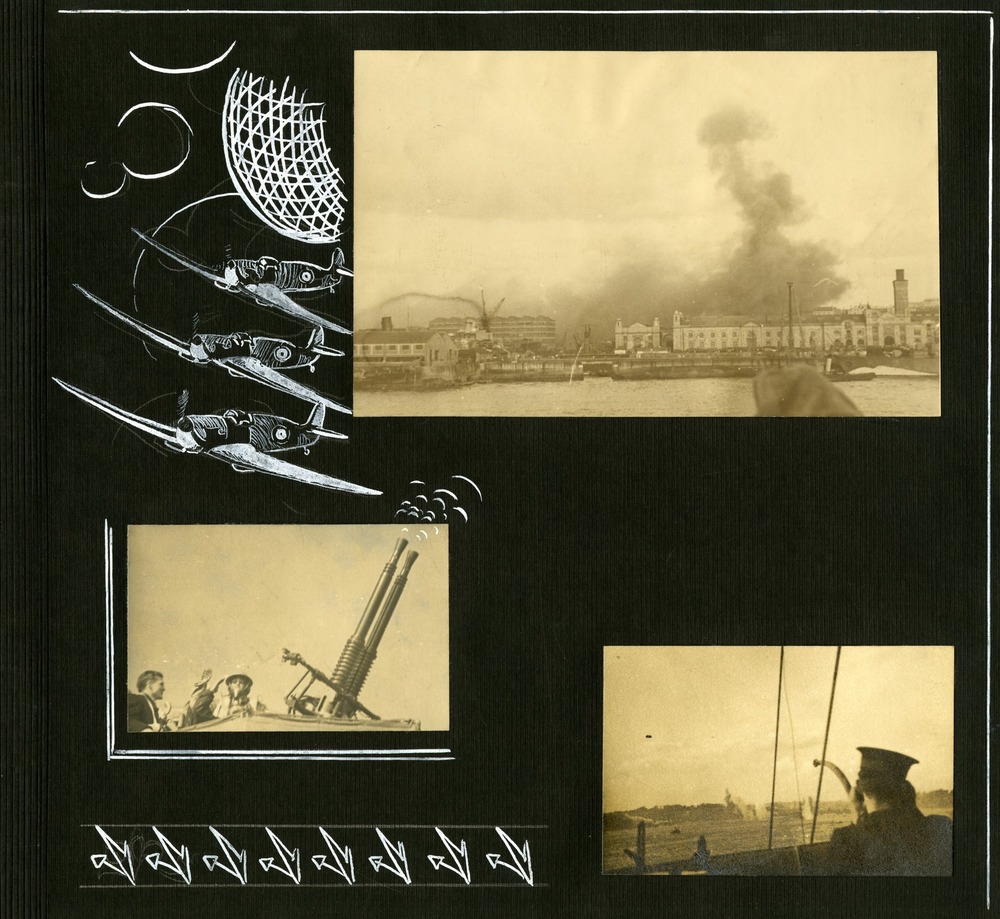 Na zdjęciu Cowes podczas niemieckiego ataku, maj 1942 r. (fot. Muzeum Marynarki Wojennej w Gdyni)