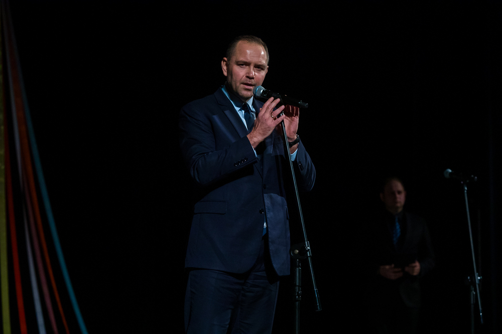 Spektakl „Trzy razy ON. Rzecz o Wincentym Witosie”. Na zdj. dr Karol Nawrocki, prezes IPN – Tarnów, 26 października 2024. Fot. Sławek Kasper (IPN)